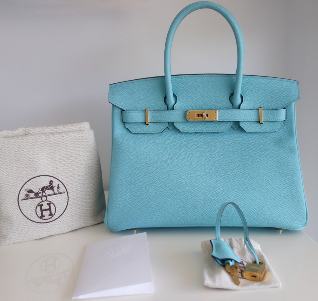 Hermès Tasche Hermes Birkin 30 Atollblau