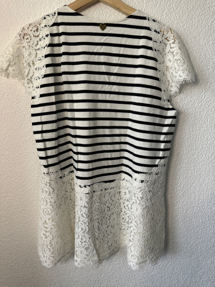 Twinset Top à rayures avec dentelle