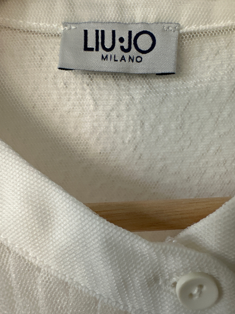 LIUJO Weißes Top mit Durchblick und Spitze