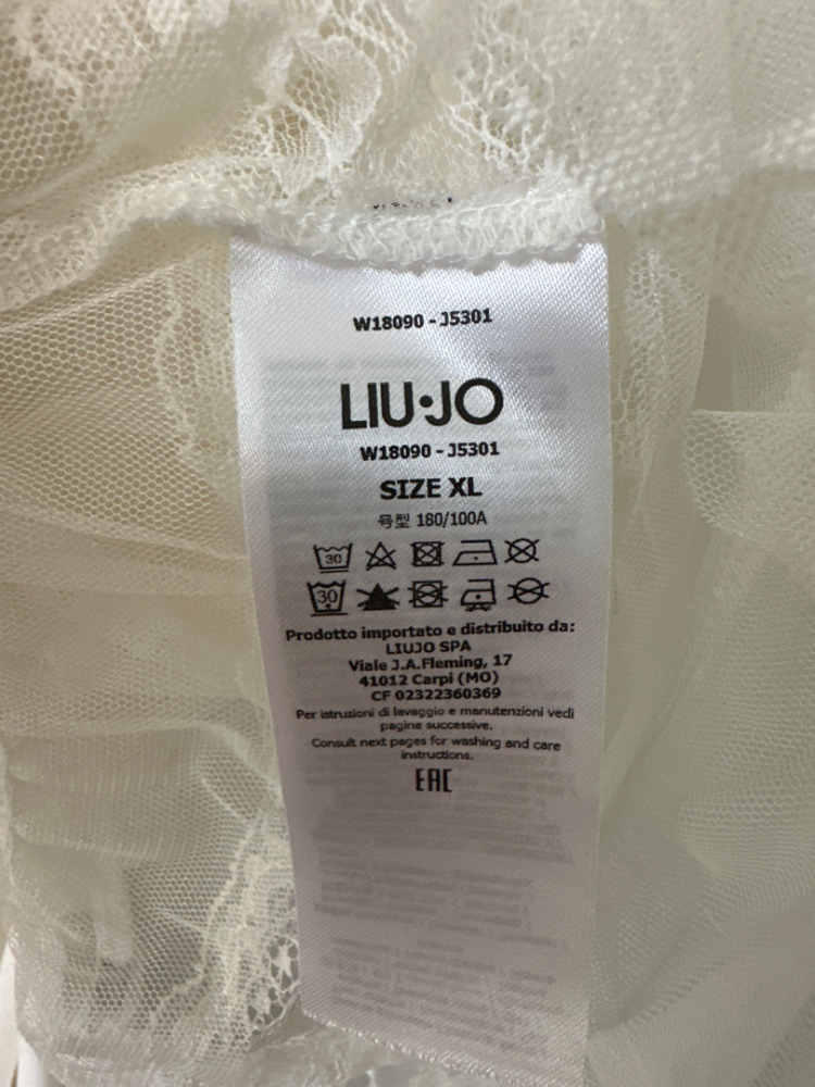 LIUJO Weißes Top mit Durchblick und Spitze