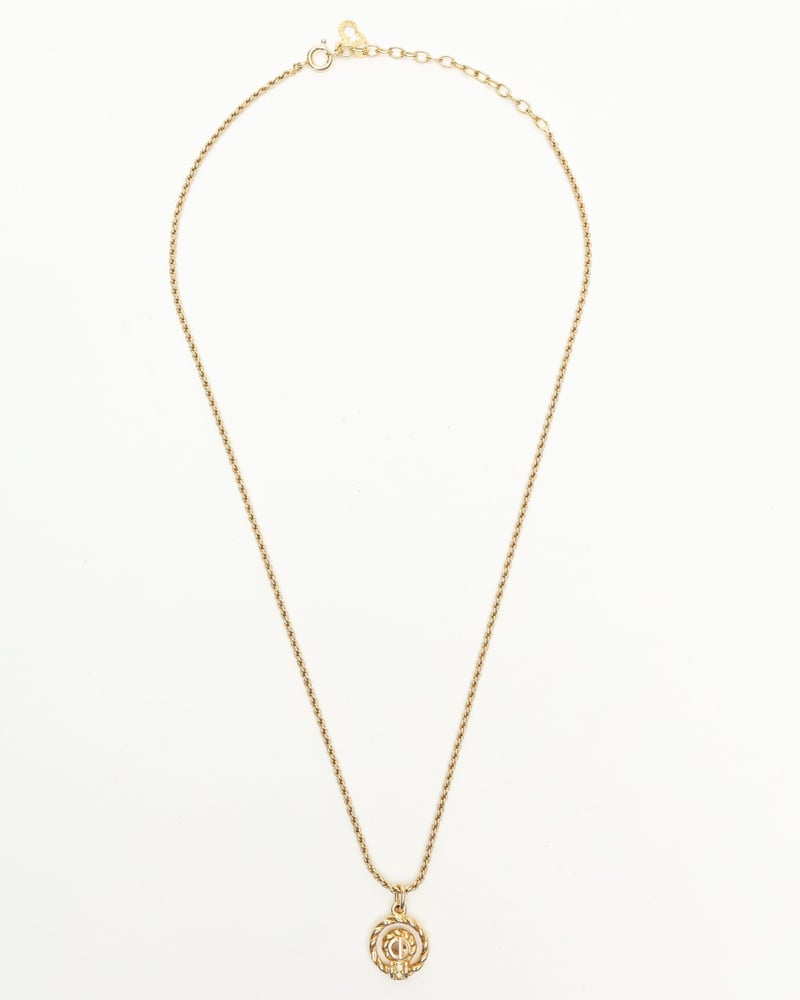 Christian Dior Twist Ring Logo Necklace