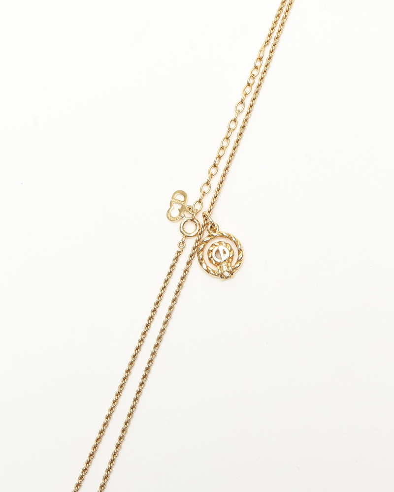 Christian Dior Twist Ring Logo Necklace