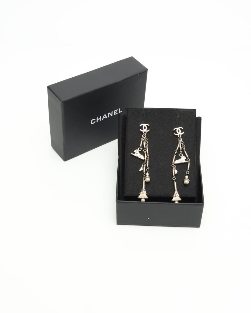 Chanel Coco Mark Dangling Earrings