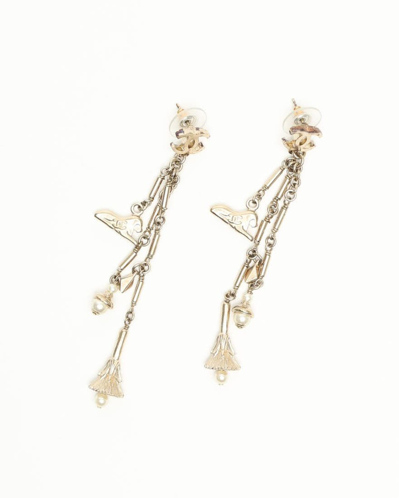 Chanel Coco Mark Dangling Earrings