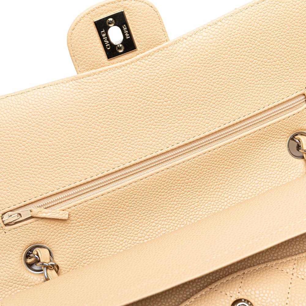 Chanel B Chanel Brown Beige Caviar Leather Leather Medium Classic Caviar Double Flap France