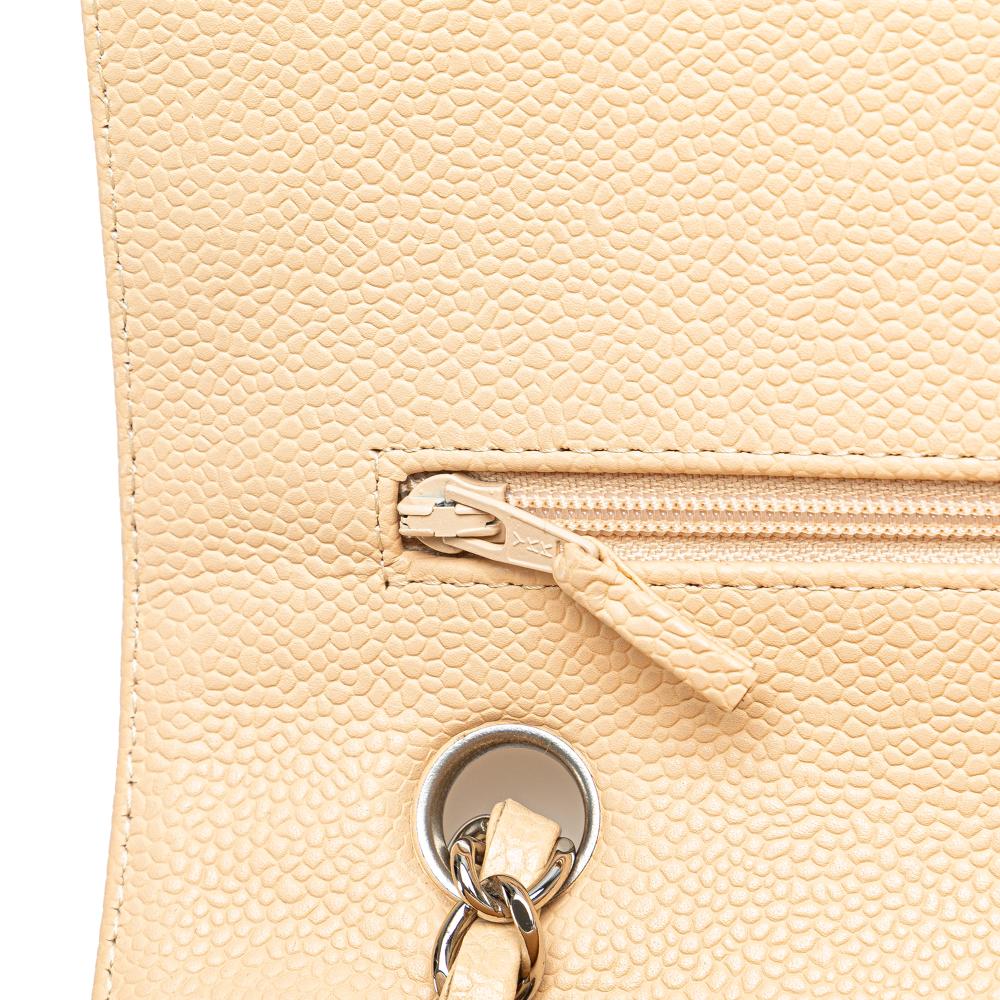 Chanel B Chanel Brown Beige Caviar Leather Leather Medium Classic Caviar Double Flap France