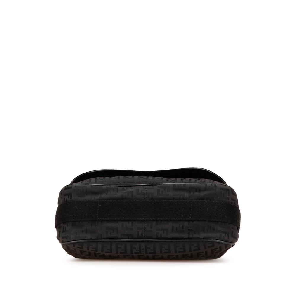 Fendi B Fendi Black Canvas Fabric Zucchino Crossbody Italy