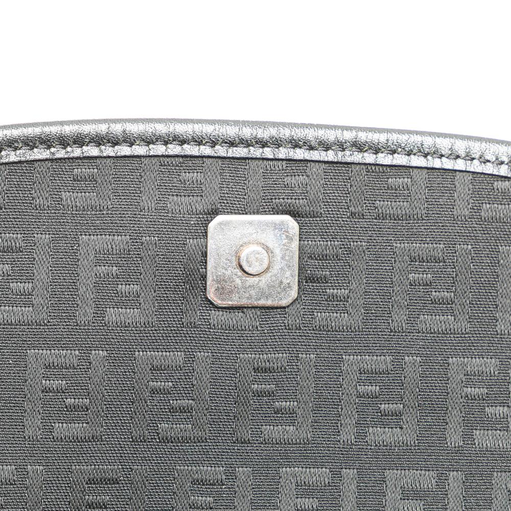 Fendi B Fendi Black Canvas Fabric Zucchino Crossbody Italy