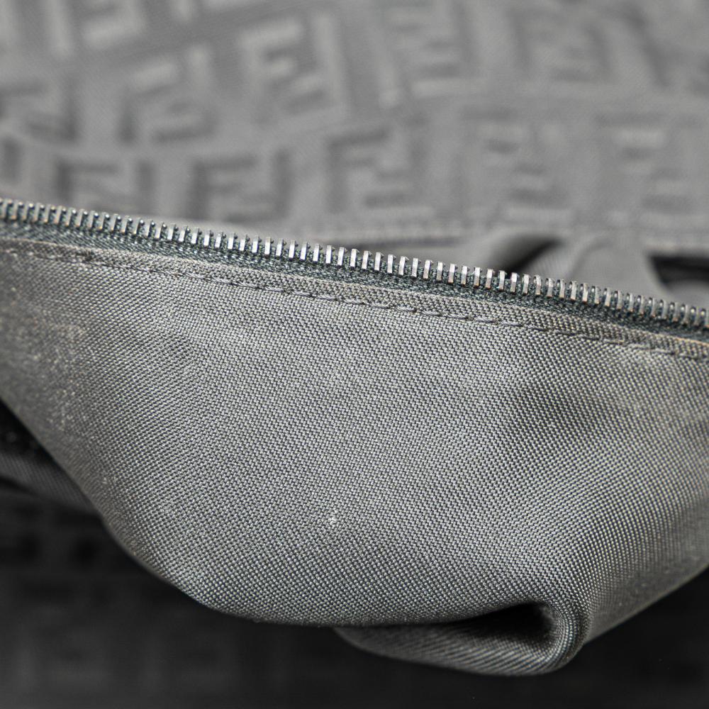 Fendi B Fendi Black Canvas Fabric Zucchino Crossbody Italy