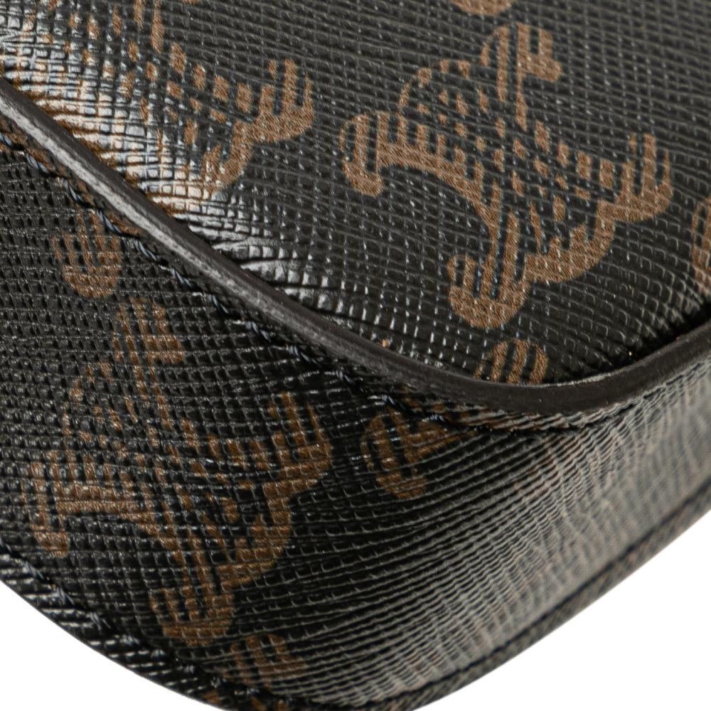 Celine B Celine Brown Dark Brown Coated Canvas Fabric Triomphe Belt Bag Italy