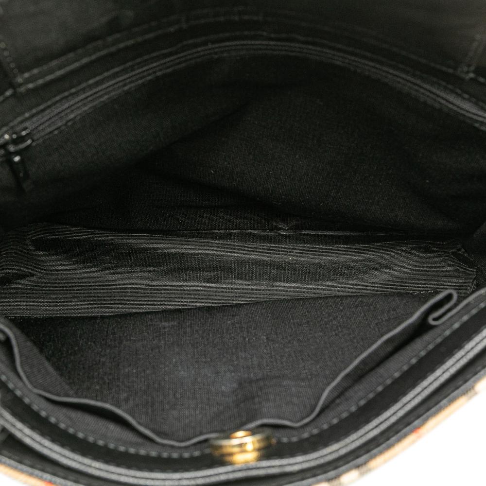 Burberry B Burberry Brown Beige Canvas Fabric Haymarket Check Shoulder Bag United Kingdom