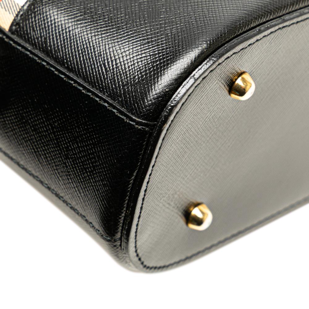 Burberry B Burberry Brown Beige Canvas Fabric Haymarket Check Shoulder Bag United Kingdom