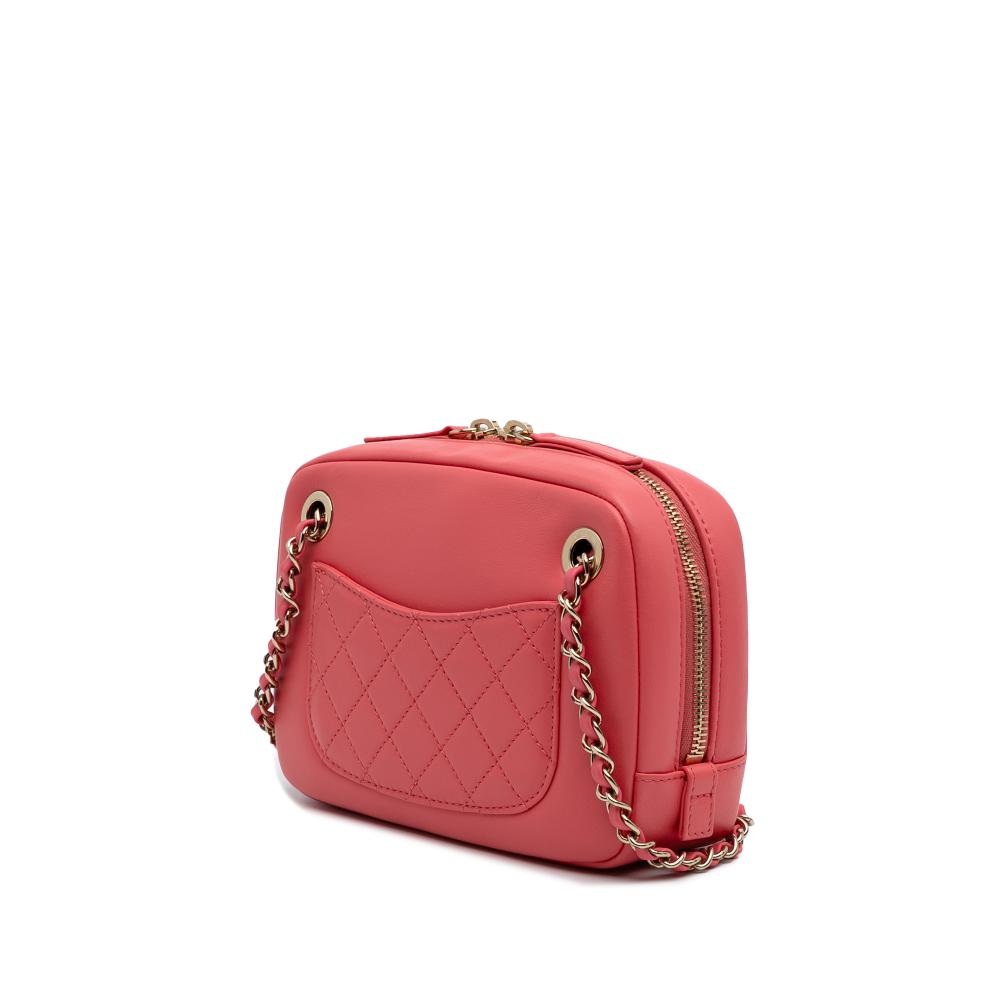 Chanel AB Chanel Pink Blush Lambskin Leather Leather Lambskin Giant Crystal CC Camera Bag Italy