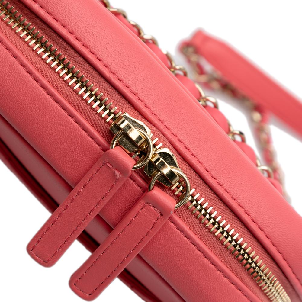 Chanel AB Chanel Pink Blush Lambskin Leather Leather Lambskin Giant Crystal CC Camera Bag Italy