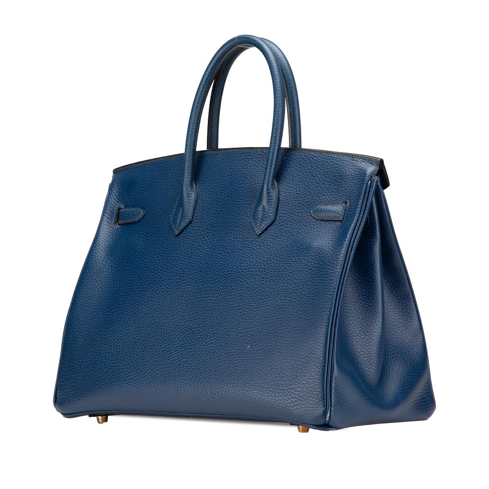 Hermès B Hermès Blue Dark Blue Calf Leather Togo Birkin Retourne 35 France