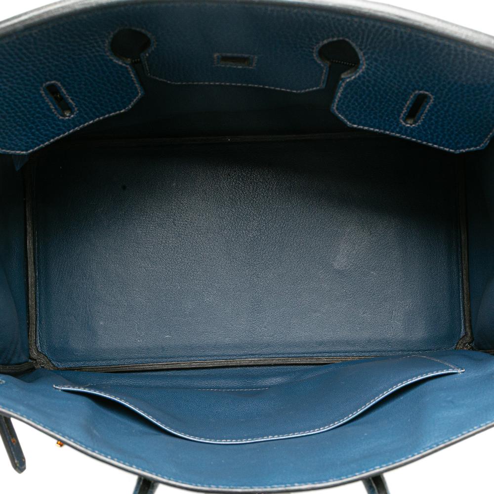 Hermès B Hermès Blue Dark Blue Calf Leather Togo Birkin Retourne 35 France