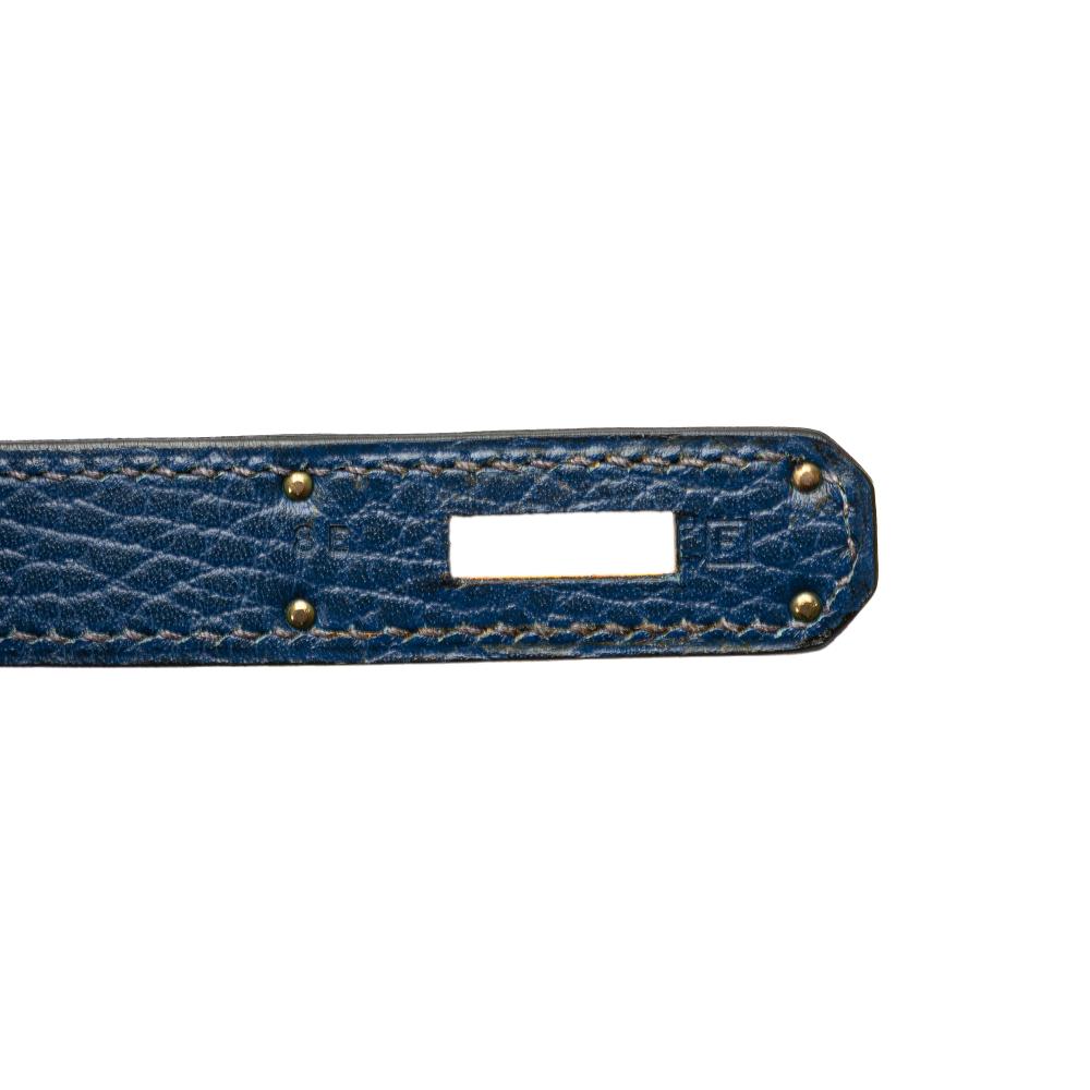 Hermès B Hermès Blue Dark Blue Calf Leather Togo Birkin Retourne 35 France
