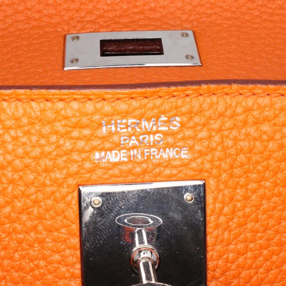 Hermès B Hermès Orange Dark Orange Calf Leather Togo Kelly II Retourne 35 France