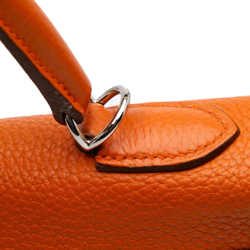 Hermès B Hermès Orange Dark Orange Calf Leather Togo Kelly II Retourne 35 France