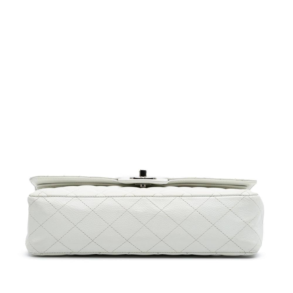 Chanel B Chanel White Off White Caviar Leather Leather Medium Classic Caviar Double Flap France