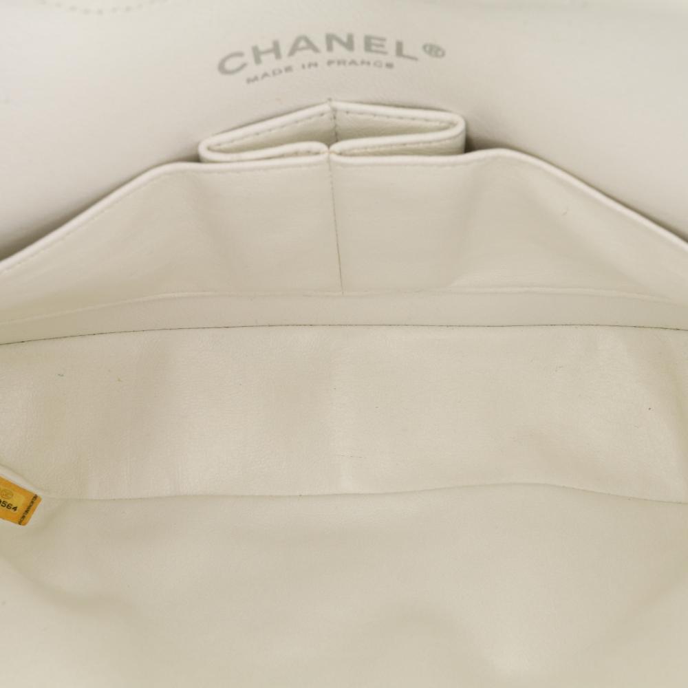 Chanel B Chanel White Off White Caviar Leather Leather Medium Classic Caviar Double Flap France