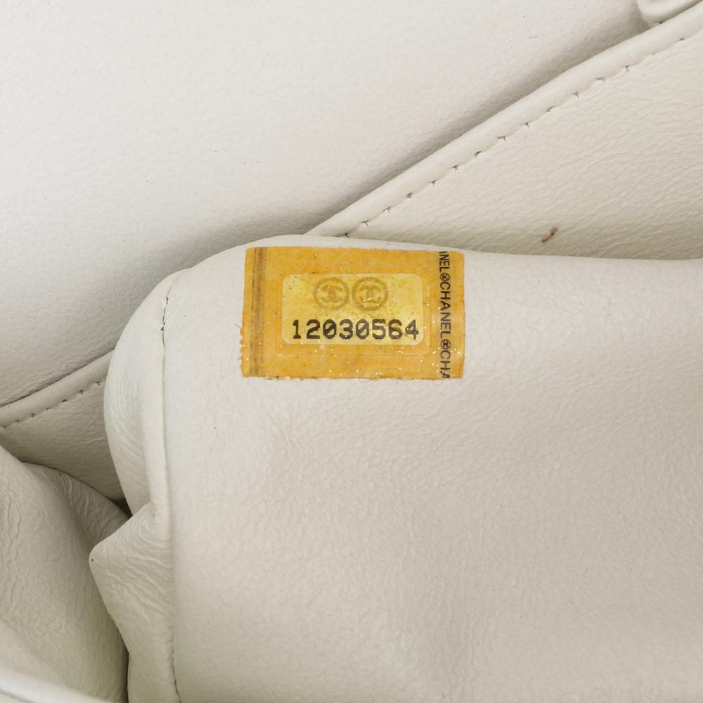 Chanel B Chanel White Off White Caviar Leather Leather Medium Classic Caviar Double Flap France