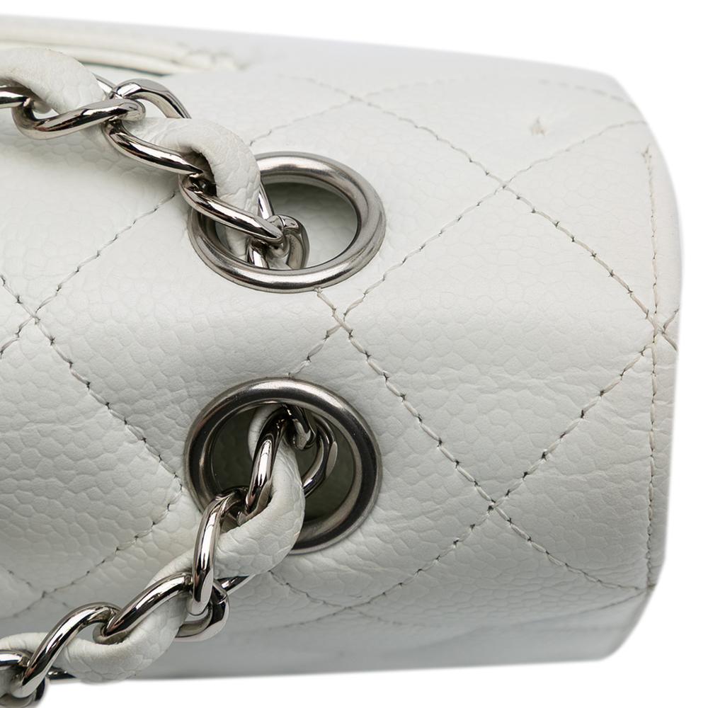 Chanel B Chanel White Off White Caviar Leather Leather Medium Classic Caviar Double Flap France