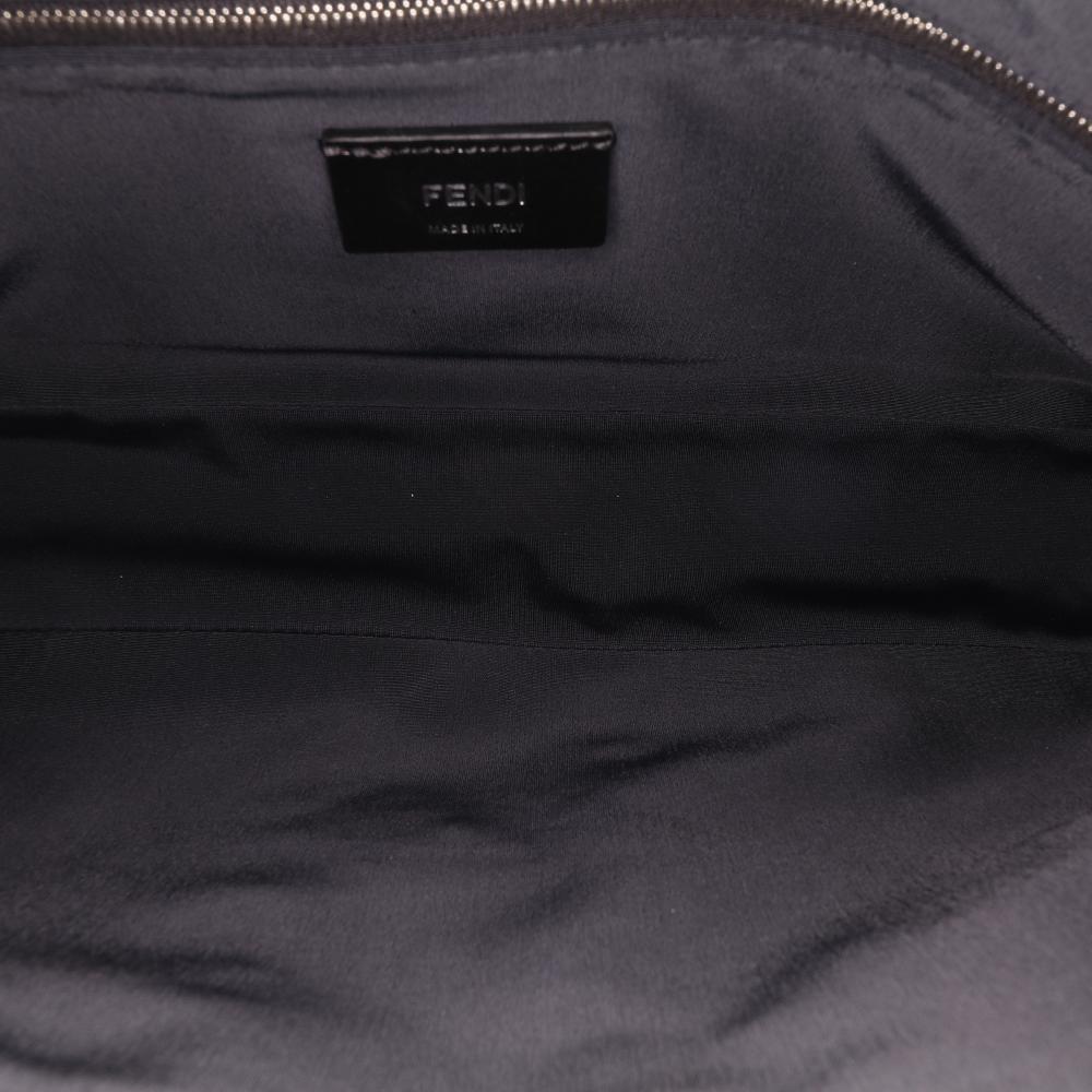 Fendi B Fendi Brown Canvas Fabric Large Zucca Vertigo Mesh Baguette Satchel Italy