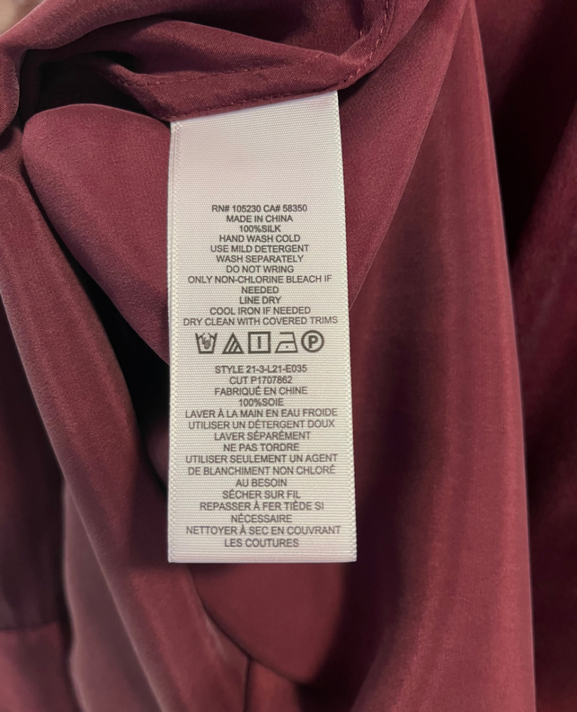 Equipment Chemise en soie lavée bourgogne