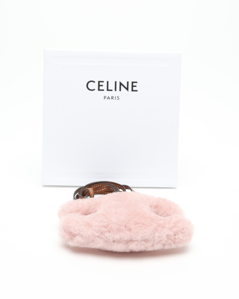 Celine Céline Triomphe Shearling Pom-Poms Charm