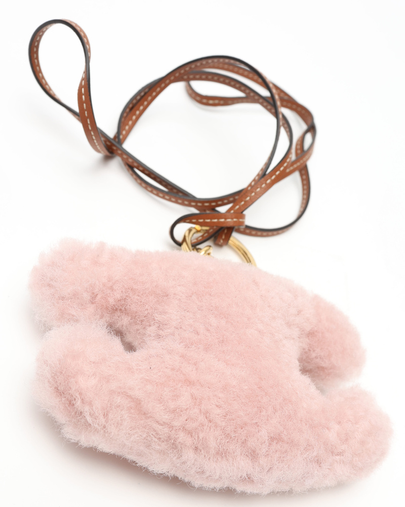 Celine Céline Triomphe Shearling Pom-Poms Charm