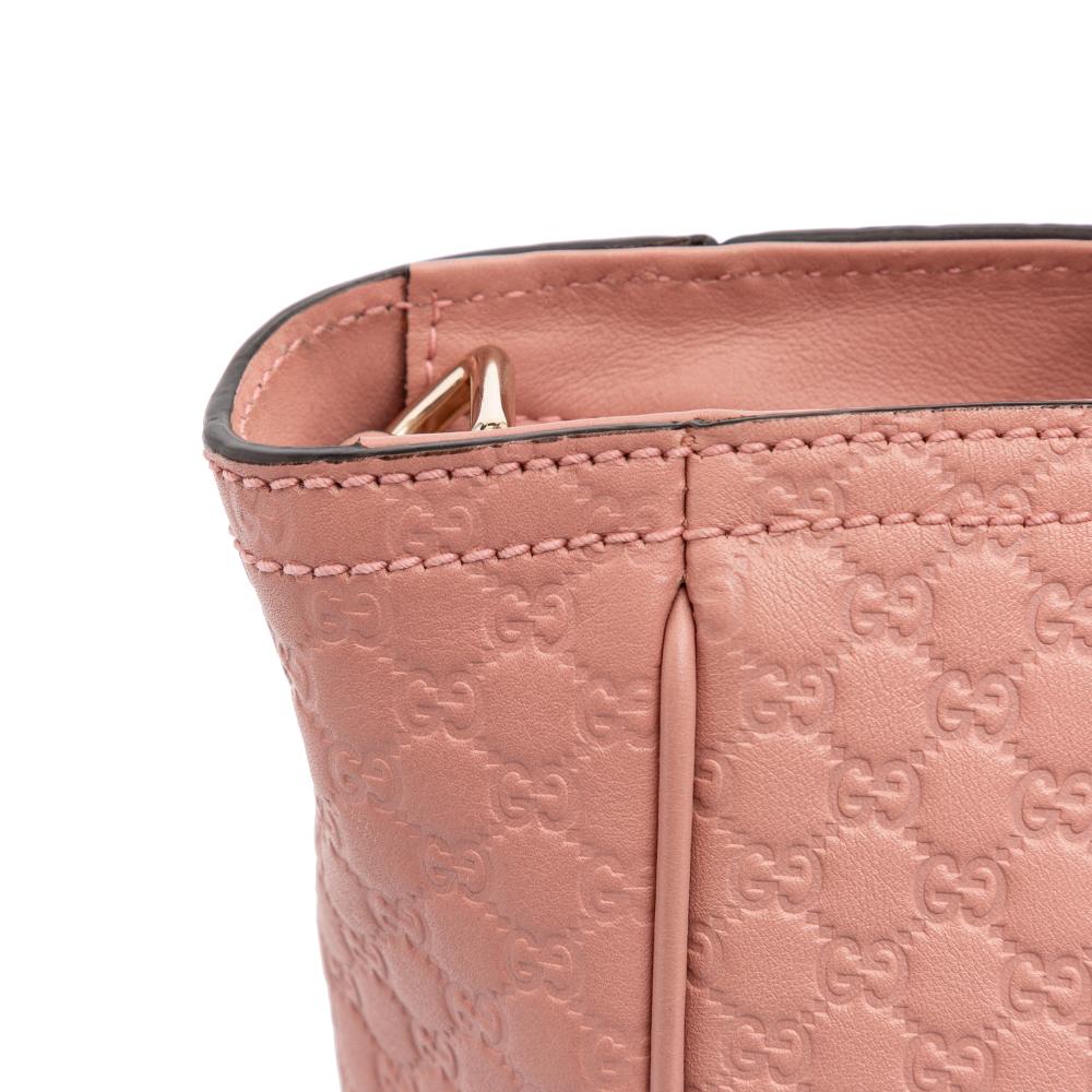 Gucci B Gucci Pink Calf Leather Small Microguccissima Bree Satchel Italy