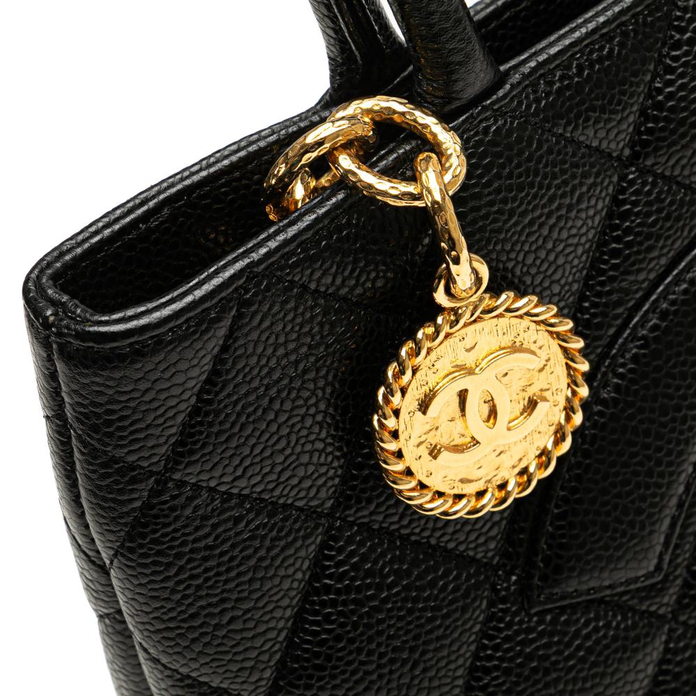 Chanel B Chanel Black Caviar Leather Leather Caviar Medallion Tote Italy