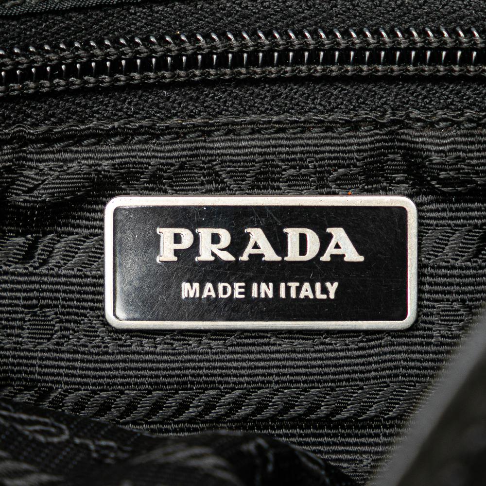 Prada B Prada Black Nylon Fabric Tessuto Buckle Messenger Bag Italy