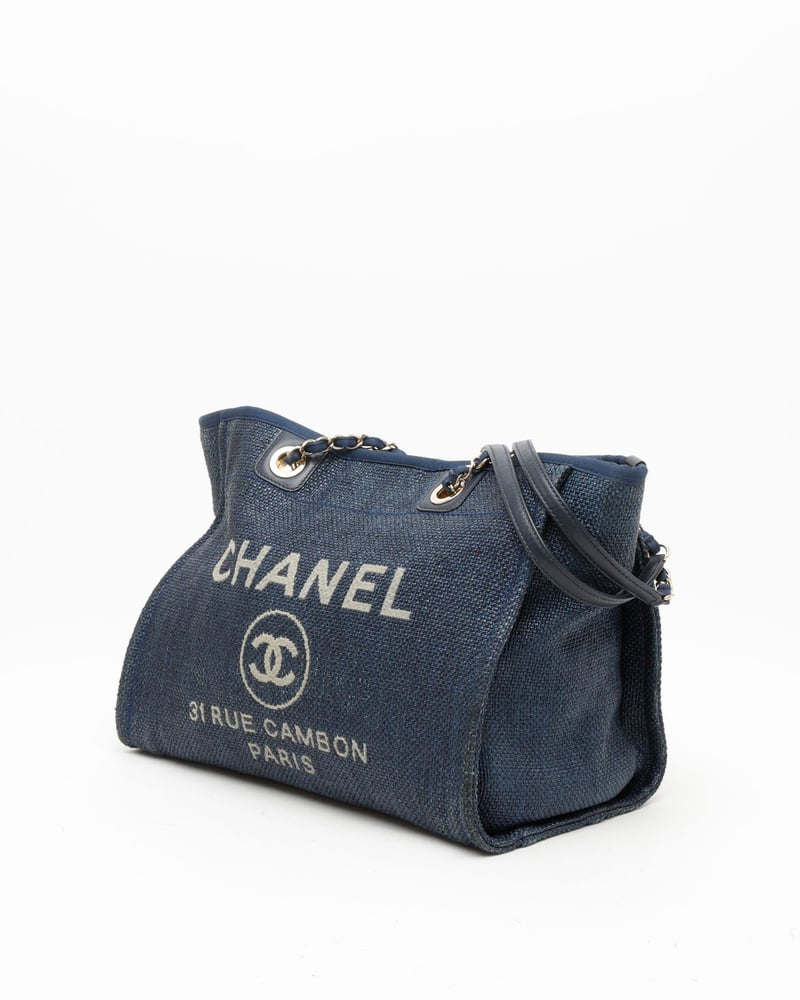 Chanel Deauville PM Raffia Tote Bag
