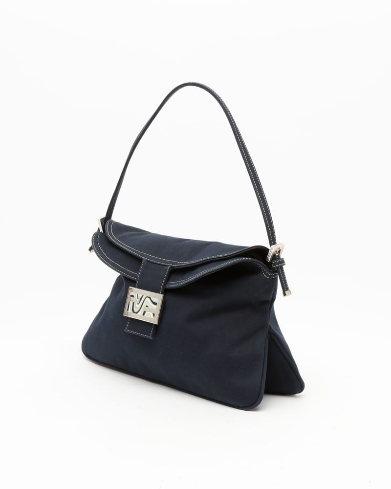 Fendi Large Denim Baguette Bag