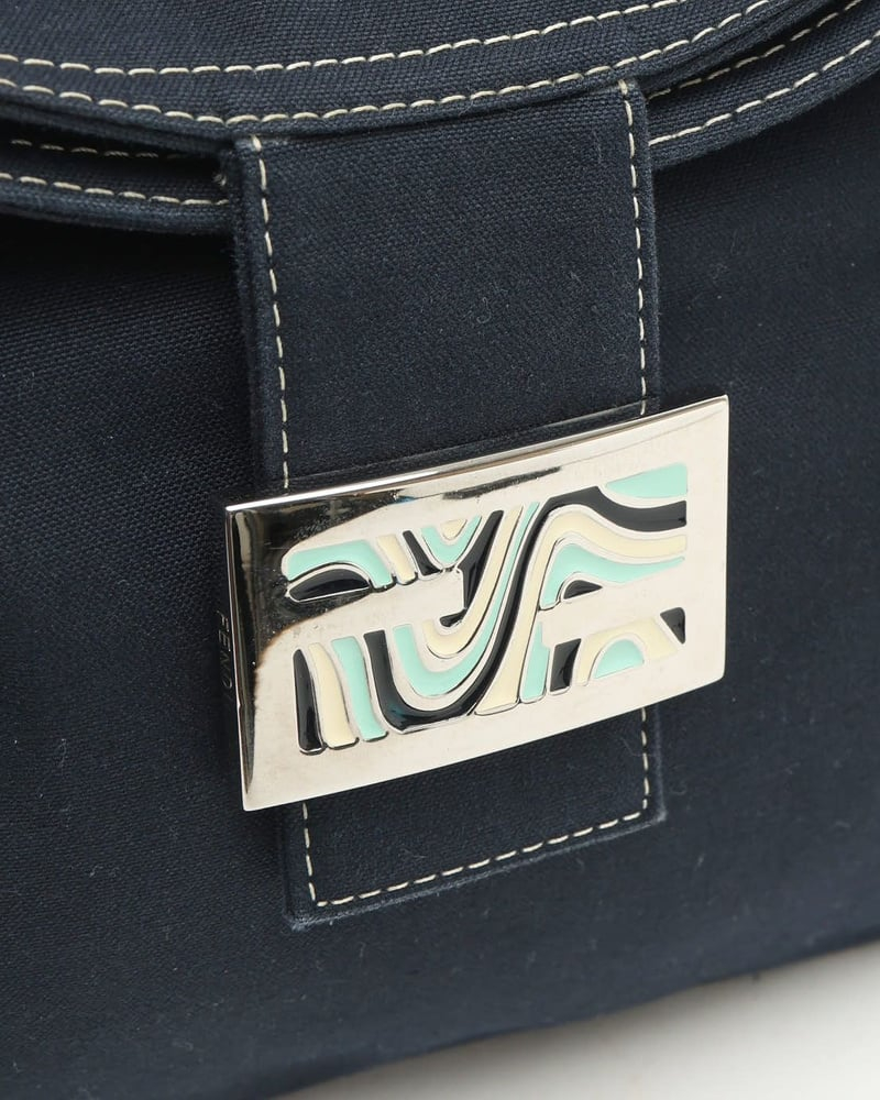 Fendi Large Denim Baguette Bag