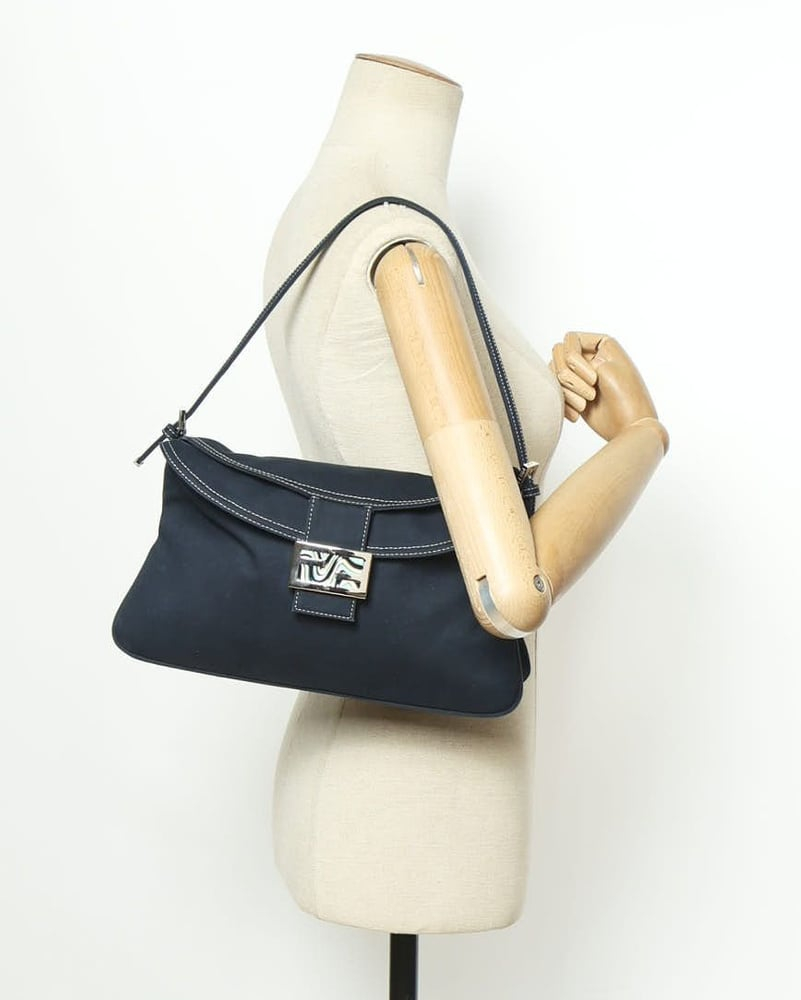 Fendi Large Denim Baguette Bag