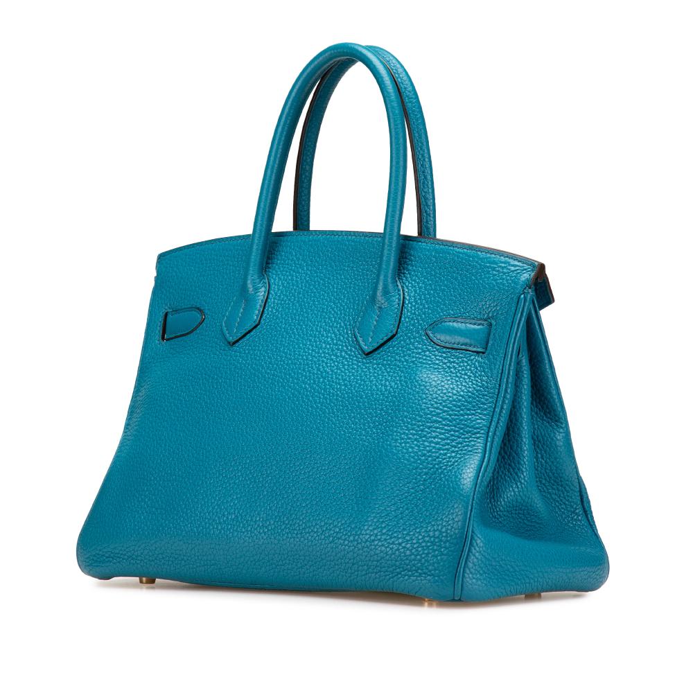 Hermès B Hermès Blue Calf Leather Clemence Birkin Retourne 30 France