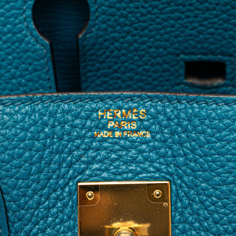 Hermès B Hermès Blue Calf Leather Clemence Birkin Retourne 30 France
