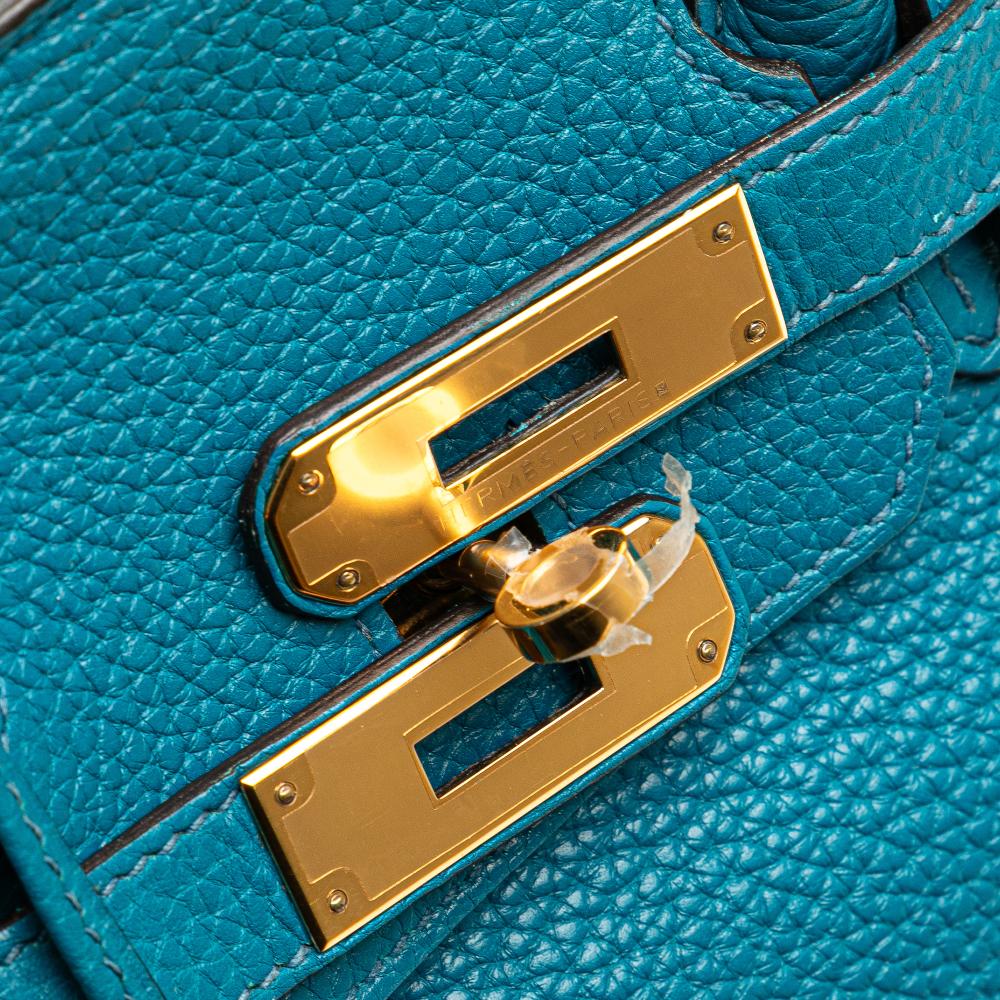 Hermès B Hermès Blue Calf Leather Clemence Birkin Retourne 30 France
