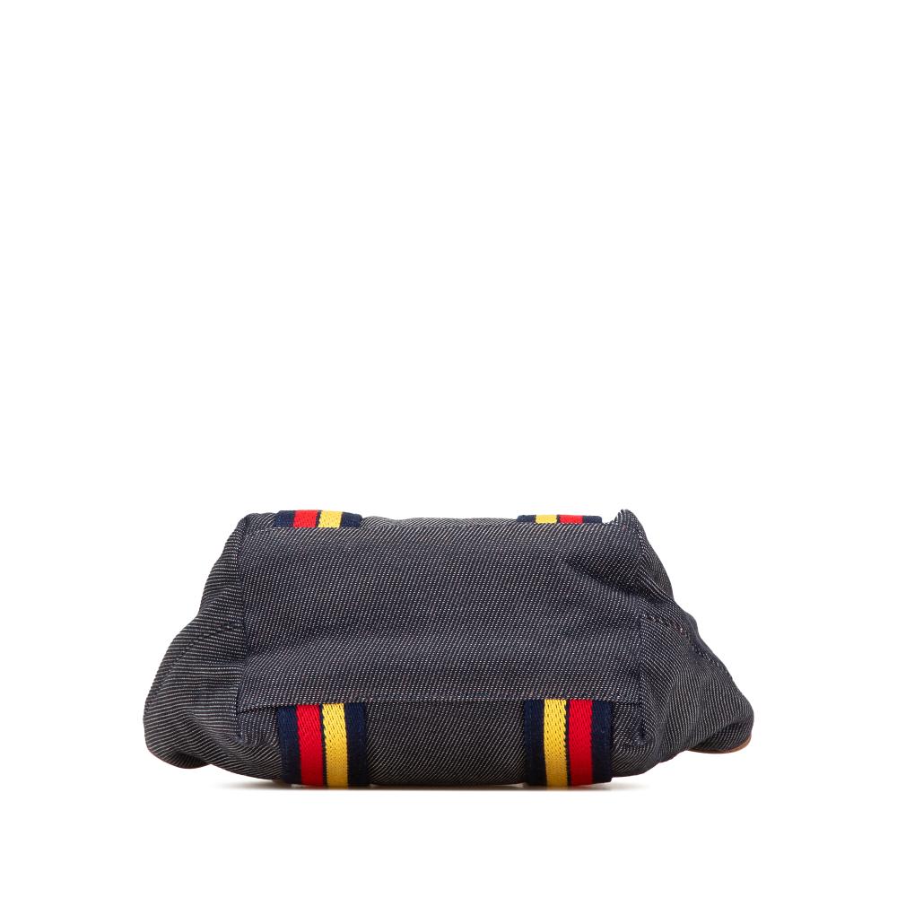 Fendi B Fendi Blue Denim Denim Fabric Mini Lock Shopping Tote Italy