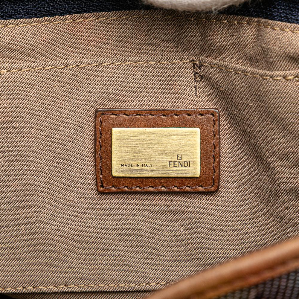 Fendi B Fendi Blue Denim Denim Fabric Mini Lock Shopping Tote Italy