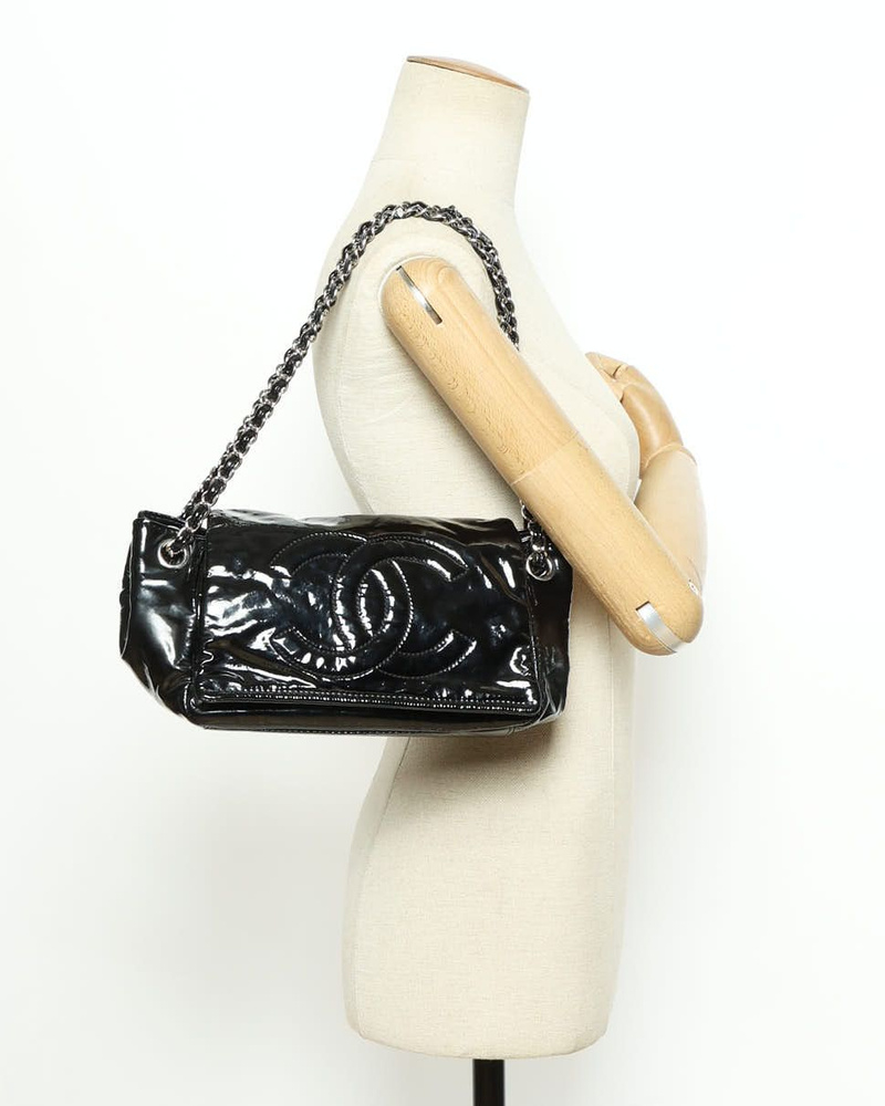 Chanel CC Accordion Patent Flap Bag