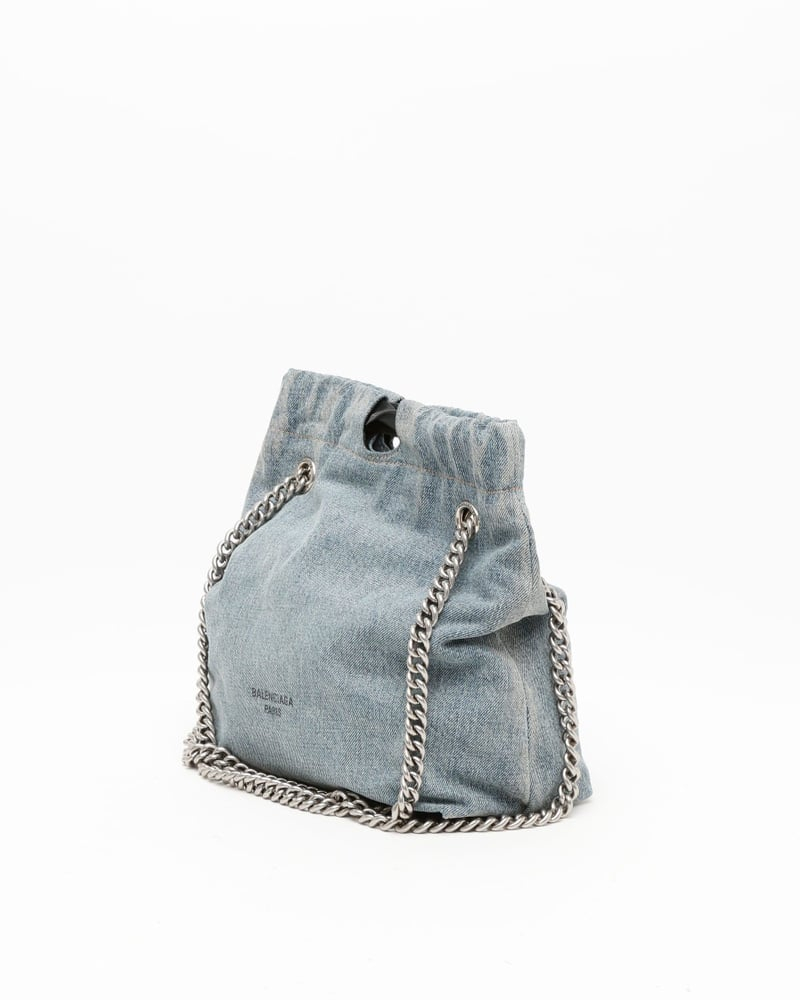 Balenciaga Small Denim Crush Tote Bag