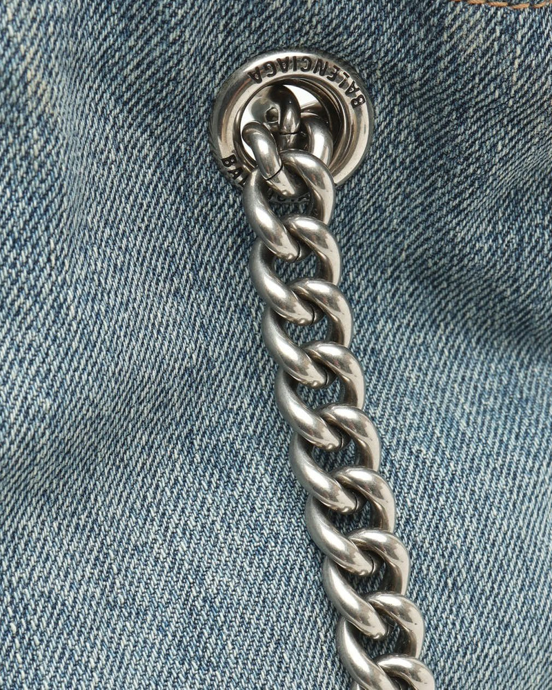 Balenciaga Small Denim Crush Tote Bag