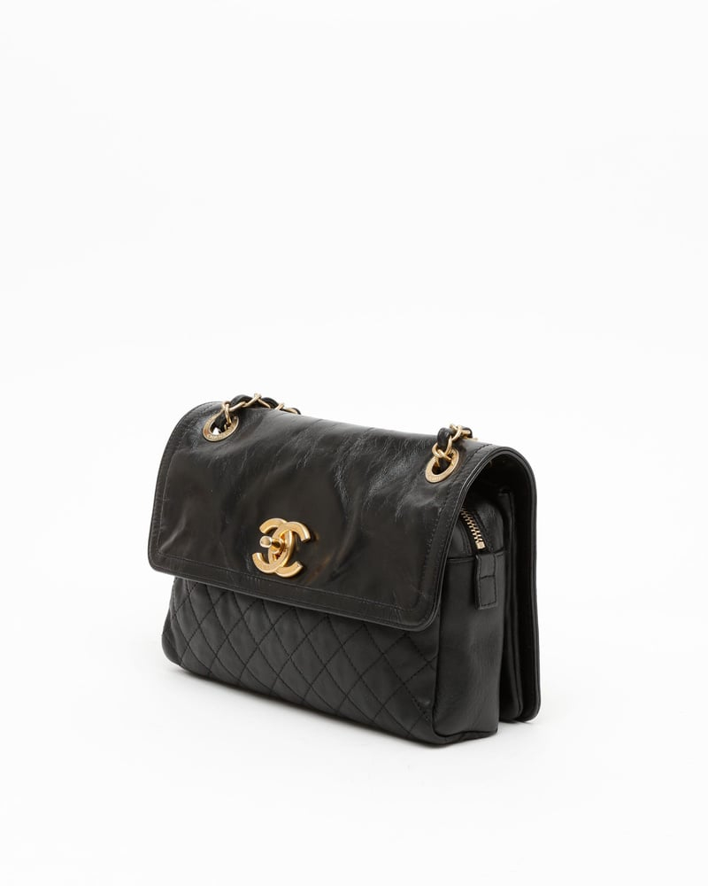 Chanel Glazed Zip Flap Bag