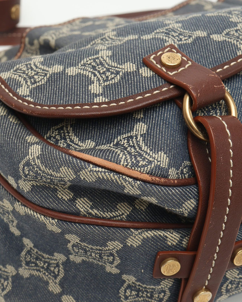 Celine Céline Triomphe Denim Bag