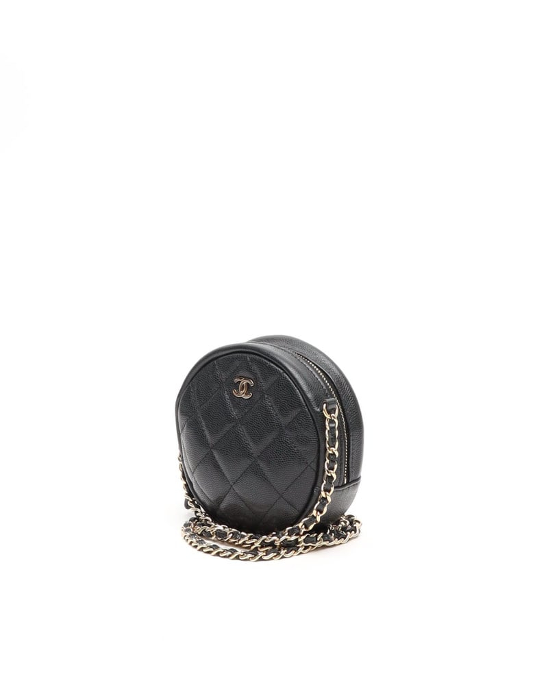 Chanel CC Caviar Round Chain Bag