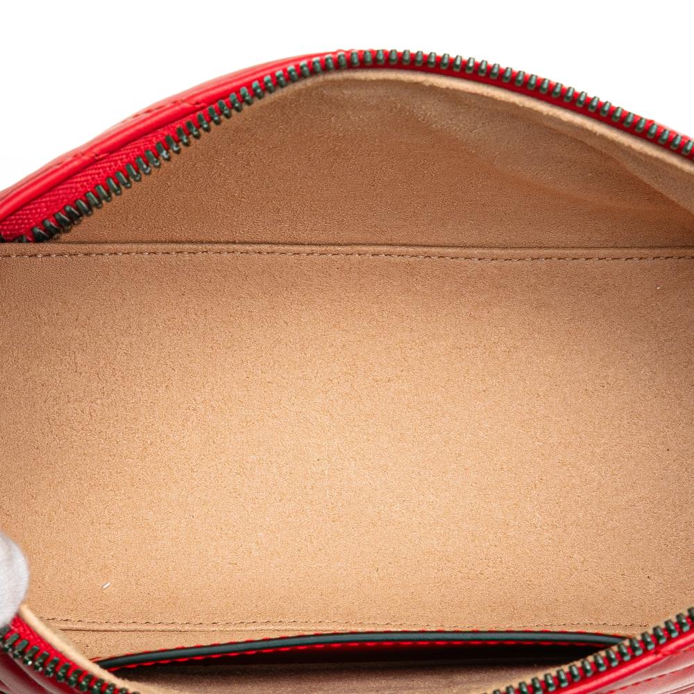 Gucci AB Gucci Red Calf Leather GG Marmont Matelasse Shoulder Bag Italy